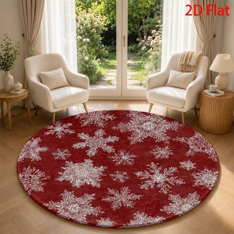 Wholesale Commercial Printing - Tapete Redondo de Natal Vermelho com